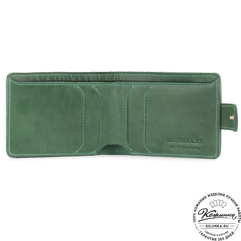  Кожаное портмоне Италия (зеленое) 